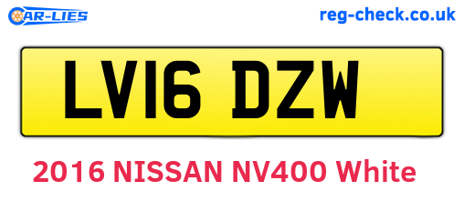 LV16DZW are the vehicle registration plates.
