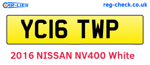 YC16TWP are the vehicle registration plates.