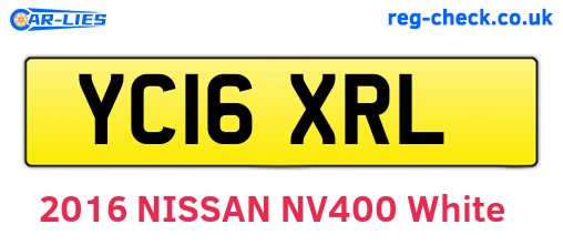 YC16XRL are the vehicle registration plates.