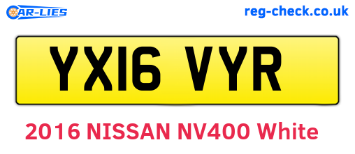 YX16VYR are the vehicle registration plates.