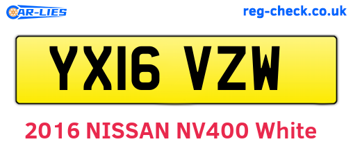 YX16VZW are the vehicle registration plates.