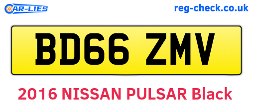 BD66ZMV are the vehicle registration plates.