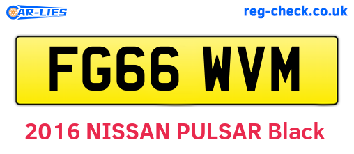 FG66WVM are the vehicle registration plates.