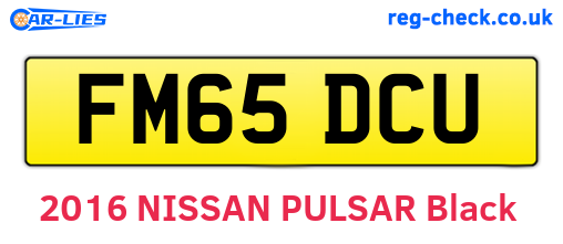 FM65DCU are the vehicle registration plates.
