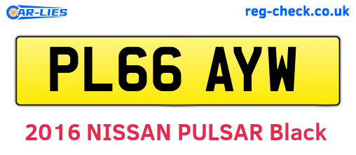 PL66AYW are the vehicle registration plates.
