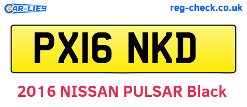 PX16NKD are the vehicle registration plates.