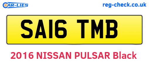 SA16TMB are the vehicle registration plates.