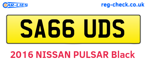 SA66UDS are the vehicle registration plates.