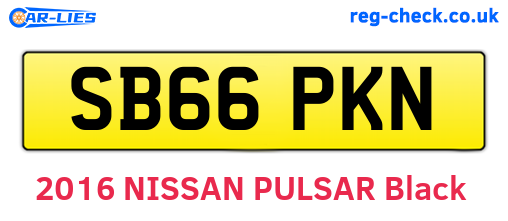 SB66PKN are the vehicle registration plates.