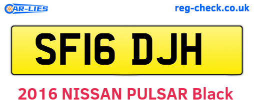 SF16DJH are the vehicle registration plates.