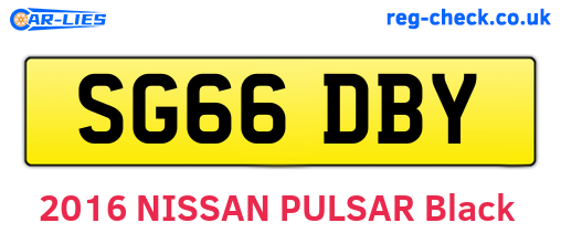 SG66DBY are the vehicle registration plates.