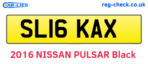 SL16KAX are the vehicle registration plates.