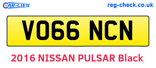 VO66NCN are the vehicle registration plates.