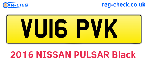 VU16PVK are the vehicle registration plates.