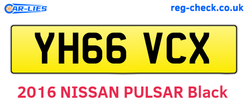 YH66VCX are the vehicle registration plates.
