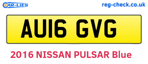 AU16GVG are the vehicle registration plates.