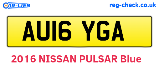AU16YGA are the vehicle registration plates.