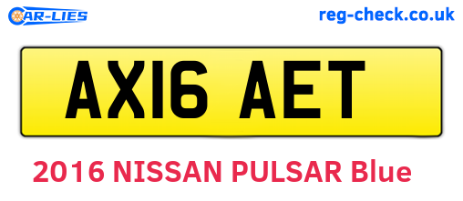 AX16AET are the vehicle registration plates.
