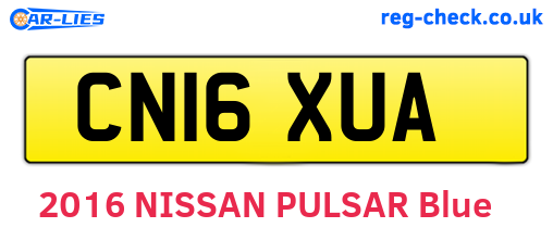 CN16XUA are the vehicle registration plates.