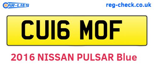 CU16MOF are the vehicle registration plates.