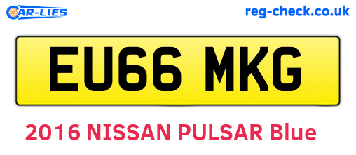 EU66MKG are the vehicle registration plates.