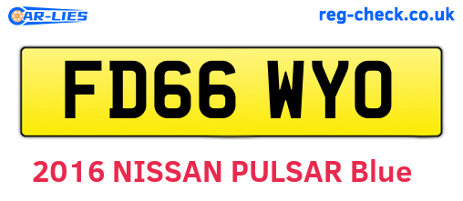 FD66WYO are the vehicle registration plates.