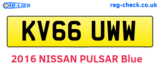 KV66UWW are the vehicle registration plates.