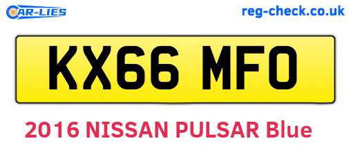 KX66MFO are the vehicle registration plates.