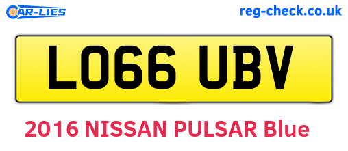 LO66UBV are the vehicle registration plates.
