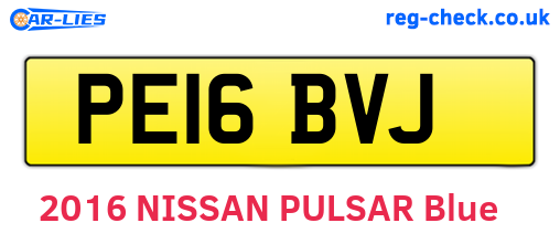PE16BVJ are the vehicle registration plates.
