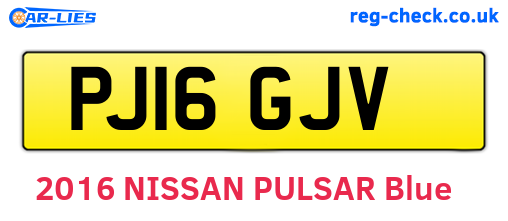 PJ16GJV are the vehicle registration plates.