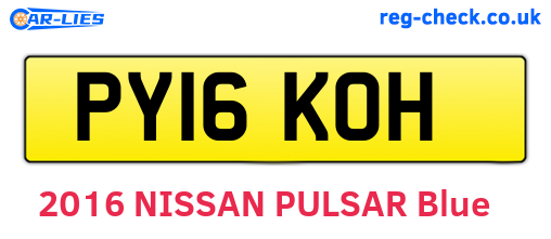 PY16KOH are the vehicle registration plates.