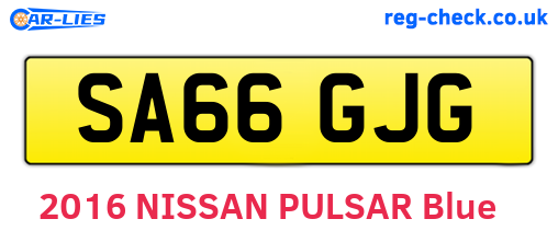 SA66GJG are the vehicle registration plates.