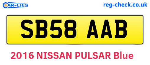 SB58AAB are the vehicle registration plates.