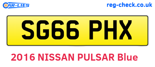 SG66PHX are the vehicle registration plates.