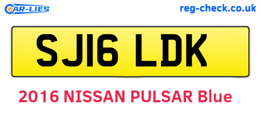 SJ16LDK are the vehicle registration plates.