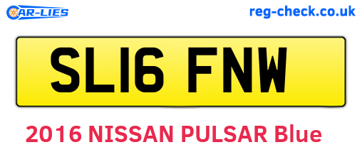 SL16FNW are the vehicle registration plates.
