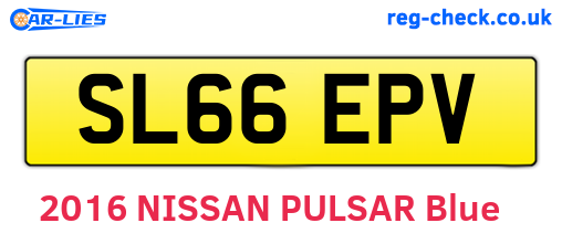 SL66EPV are the vehicle registration plates.