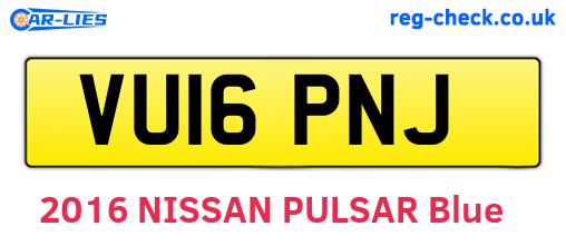 VU16PNJ are the vehicle registration plates.