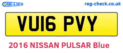 VU16PVY are the vehicle registration plates.