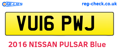 VU16PWJ are the vehicle registration plates.
