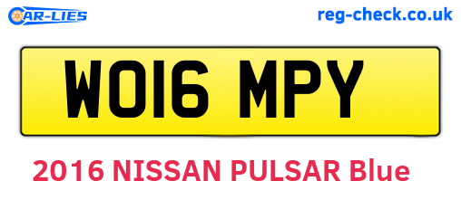 WO16MPY are the vehicle registration plates.