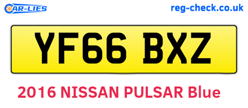 YF66BXZ are the vehicle registration plates.