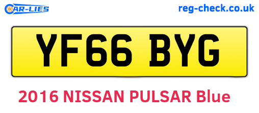 YF66BYG are the vehicle registration plates.