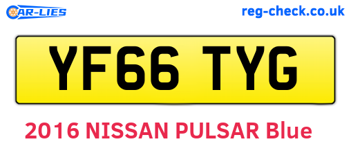 YF66TYG are the vehicle registration plates.