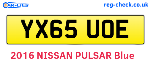 YX65UOE are the vehicle registration plates.
