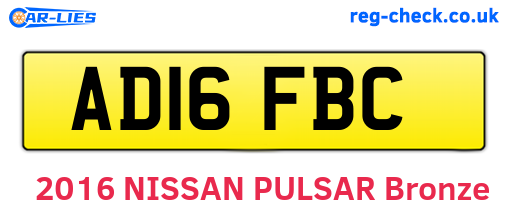 AD16FBC are the vehicle registration plates.