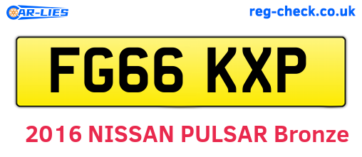 FG66KXP are the vehicle registration plates.