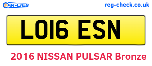 LO16ESN are the vehicle registration plates.