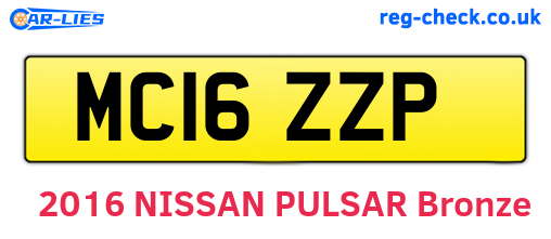 MC16ZZP are the vehicle registration plates.